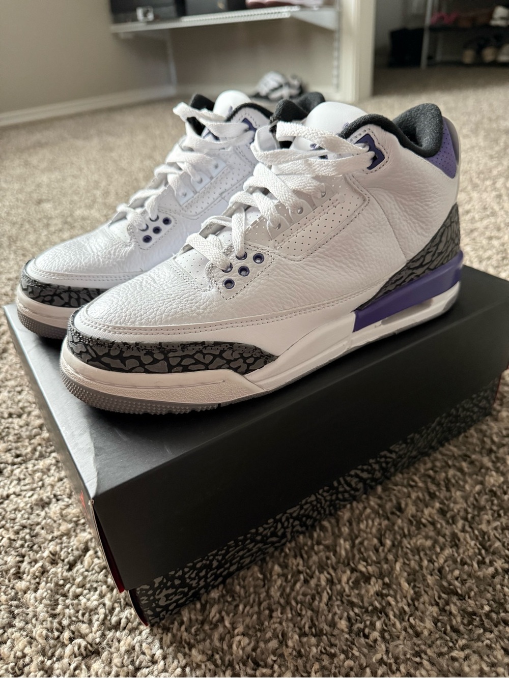Jordan Retro 3 Sneakers - White / Purple / Black